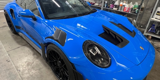 Blue luxury car