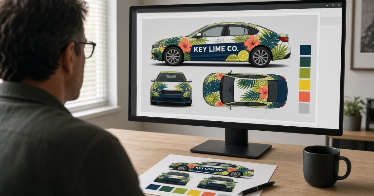 The Vehicle Wrap Design Process: From Concept to Installation 2 Vehicle wrap design proof in Tampa